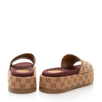 Gucci GG Canvas Angelina Slide Platform Sandals - Size 9 / 39 (SHF-7XmTwT)