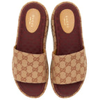 Gucci GG Canvas Angelina Slide Platform Sandals - Size 9 / 39 (SHF-7XmTwT)