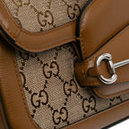 Gucci GG Canvas Asymmetric Horsebit 1955 Shoulder Bag