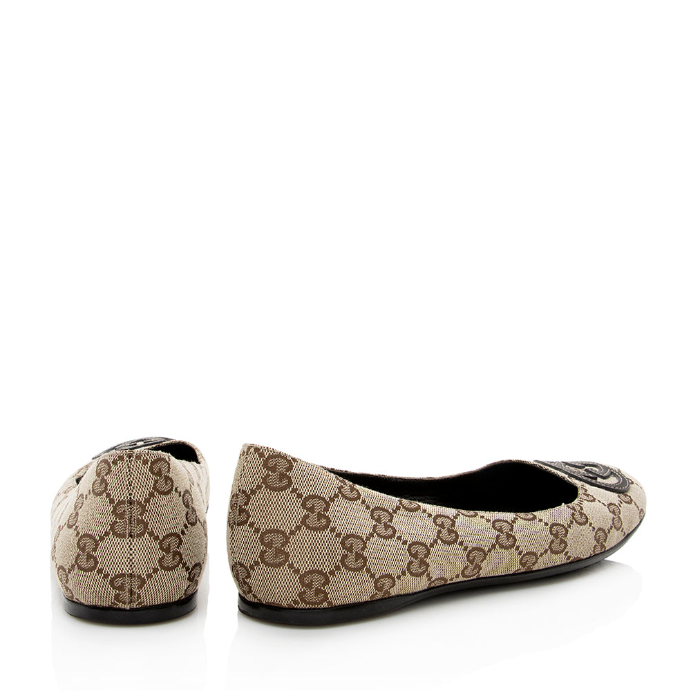 Gucci GG Canvas Ballet Flats - Size 8 / 38 (SHF-19280)