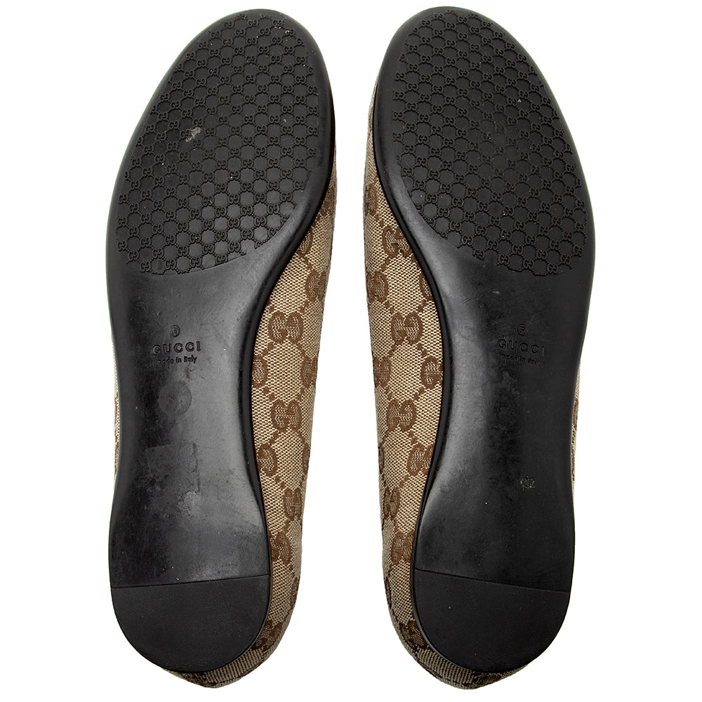 Gucci GG Canvas Ballet Flats - Size 8 / 38 (SHF-19280)