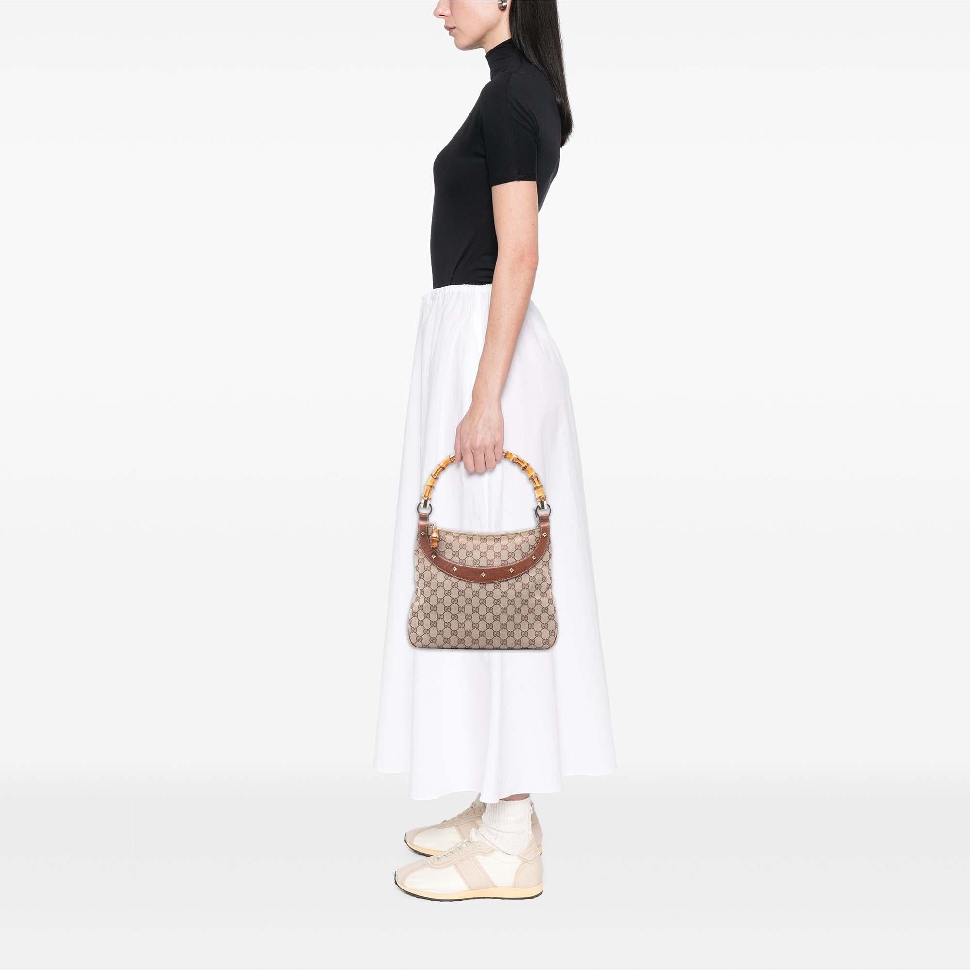 Gucci GG Canvas Bamboo Anita Handbag