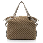 Gucci GG Canvas Bamboo Bar Large Tote (SHF-8uUHe9)