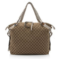 Gucci GG Canvas Bamboo Bar Large Tote (SHF-8uUHe9)