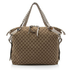 Gucci GG Canvas Bamboo Bar Large Tote (SHF-8uUHe9)