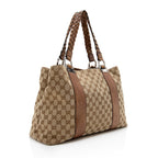 Gucci GG Canvas Bamboo Bar Medium Tote - FINAL SALE (SHF-17966)