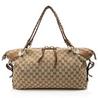 Gucci GG Canvas Bamboo Bar Medium Tote