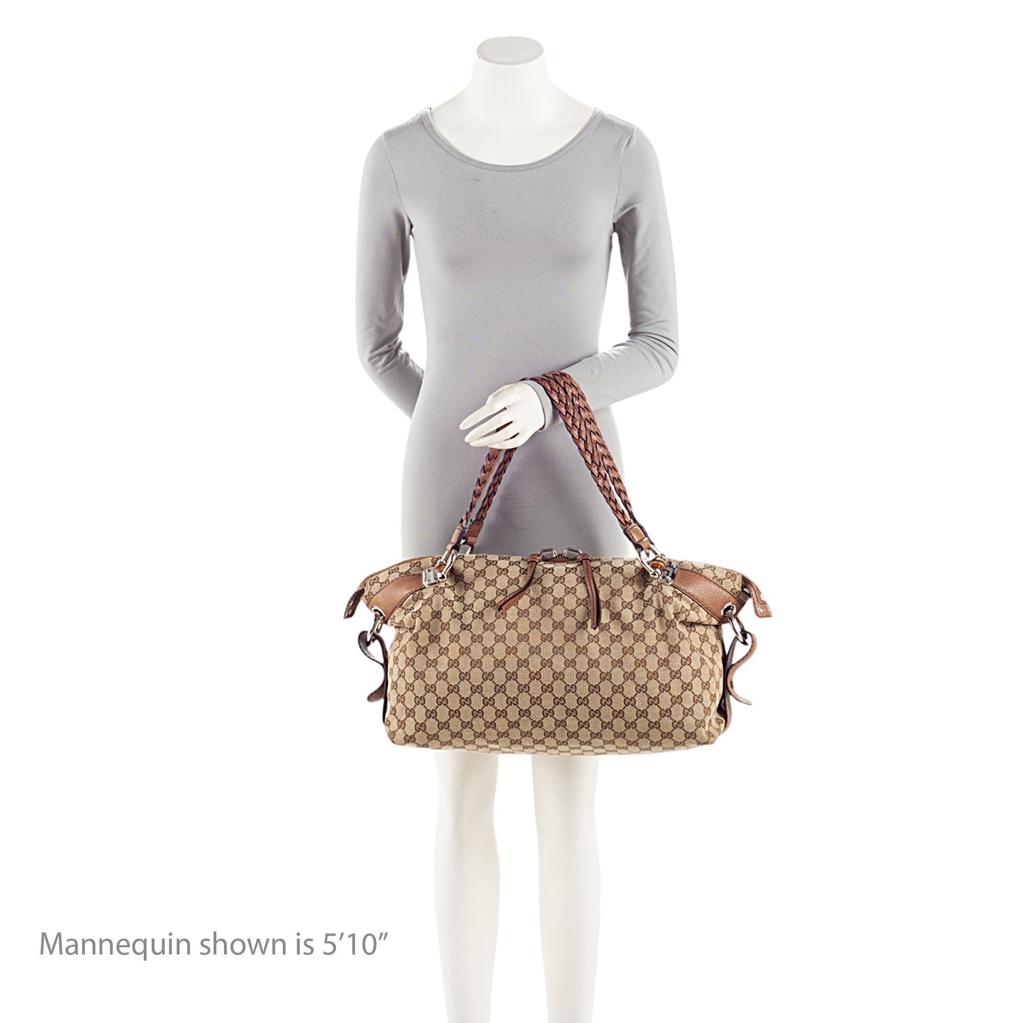 Gucci GG Canvas Bamboo Bar Medium Tote