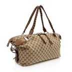 Gucci GG Canvas Bamboo Bar Medium Tote