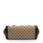 Gucci GG Canvas Bamboo Bullet Medium Satchel (SHF-6OHkiG)