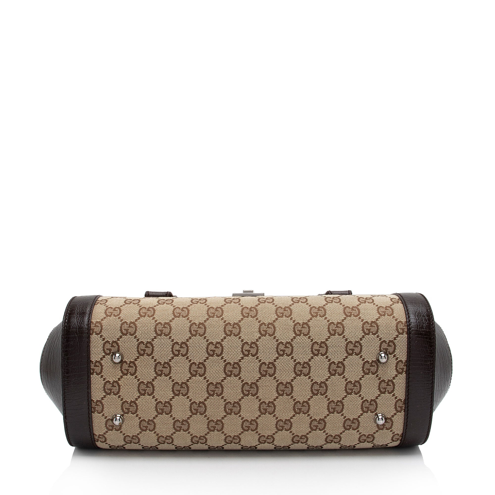 Gucci GG Canvas Bamboo Bullet Medium Satchel (SHF-6OHkiG)