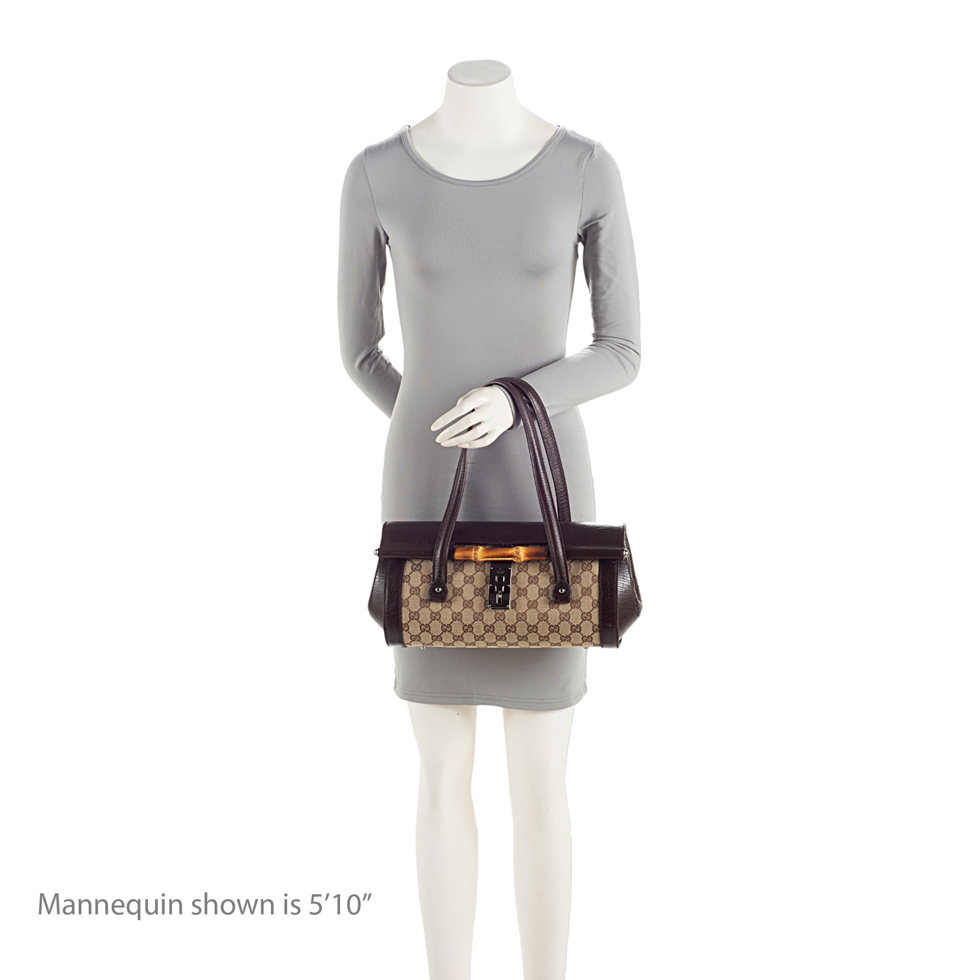Gucci GG Canvas Bamboo Bullet Medium Satchel (SHF-6OHkiG)