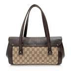 Gucci GG Canvas Bamboo Bullet Medium Satchel (SHF-QsKk05)