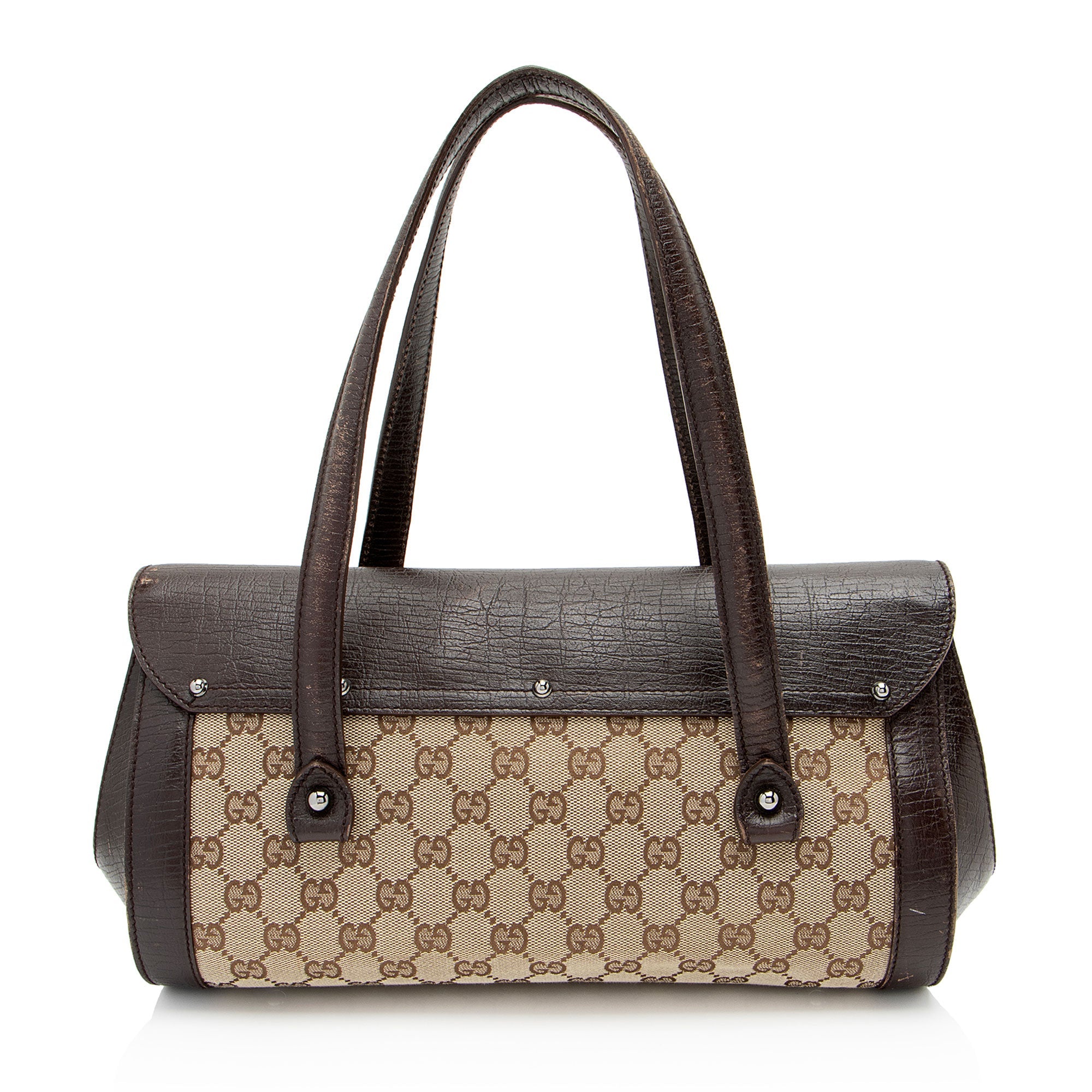 Gucci GG Canvas Bamboo Bullet Medium Satchel (SHF-QsKk05)