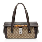 Gucci GG Canvas Bamboo Bullet Medium Satchel (SHF-QsKk05)
