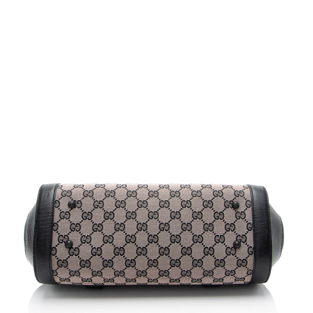 Gucci GG Canvas Bamboo Bullet Medium Satchel