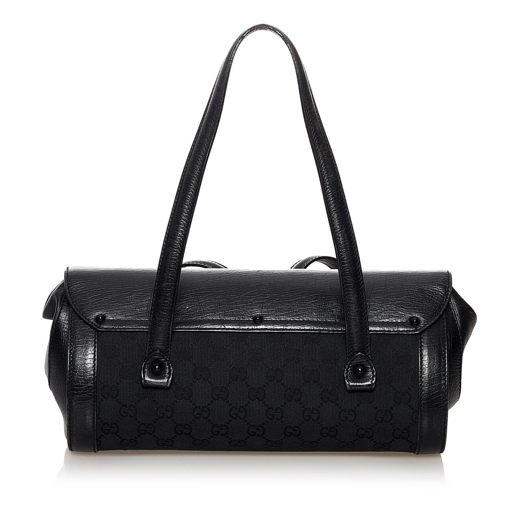 Gucci GG Canvas Bamboo Bullet Shoulder Bag (SHG-31791)