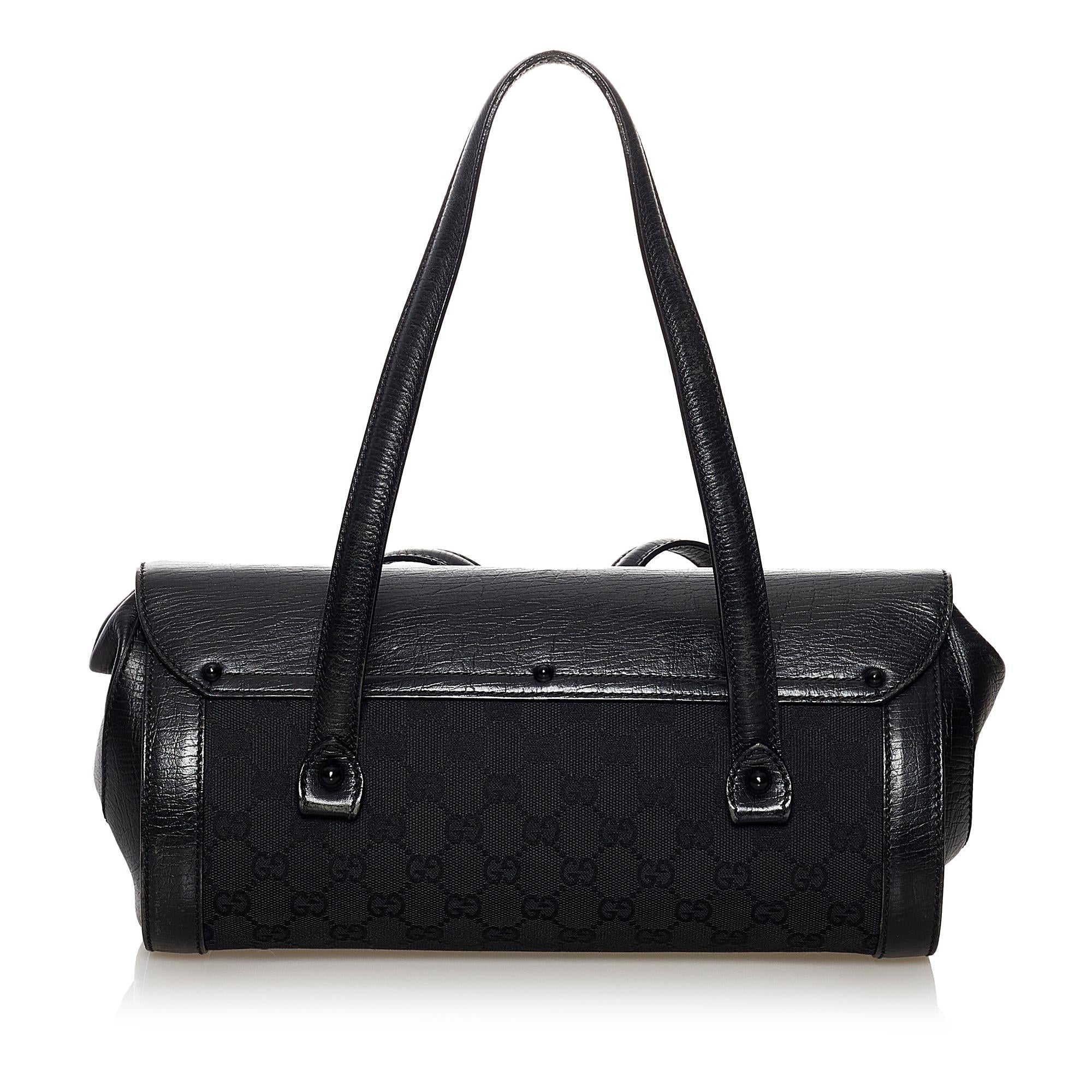 Gucci GG Canvas Bamboo Bullet Shoulder Bag (SHG-31791)