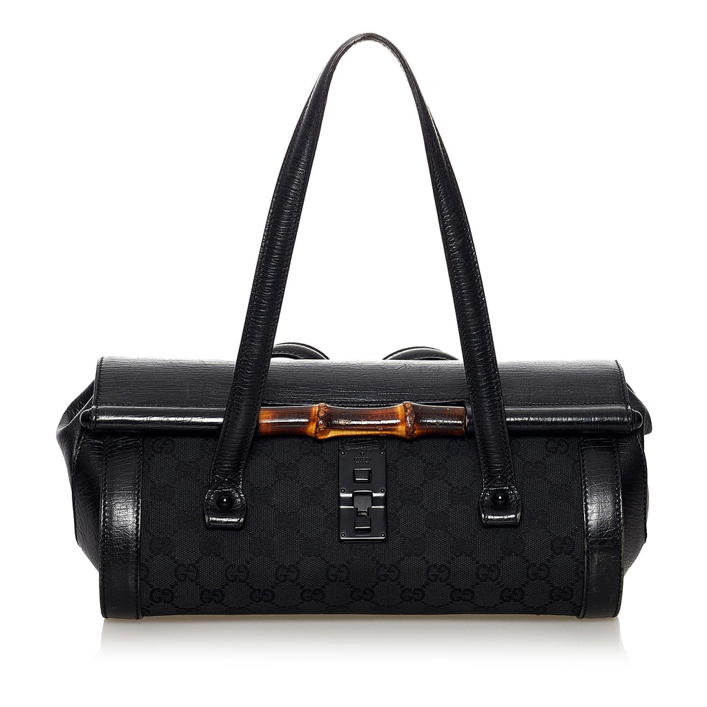 Gucci GG Canvas Bamboo Bullet Shoulder Bag (SHG-31791)