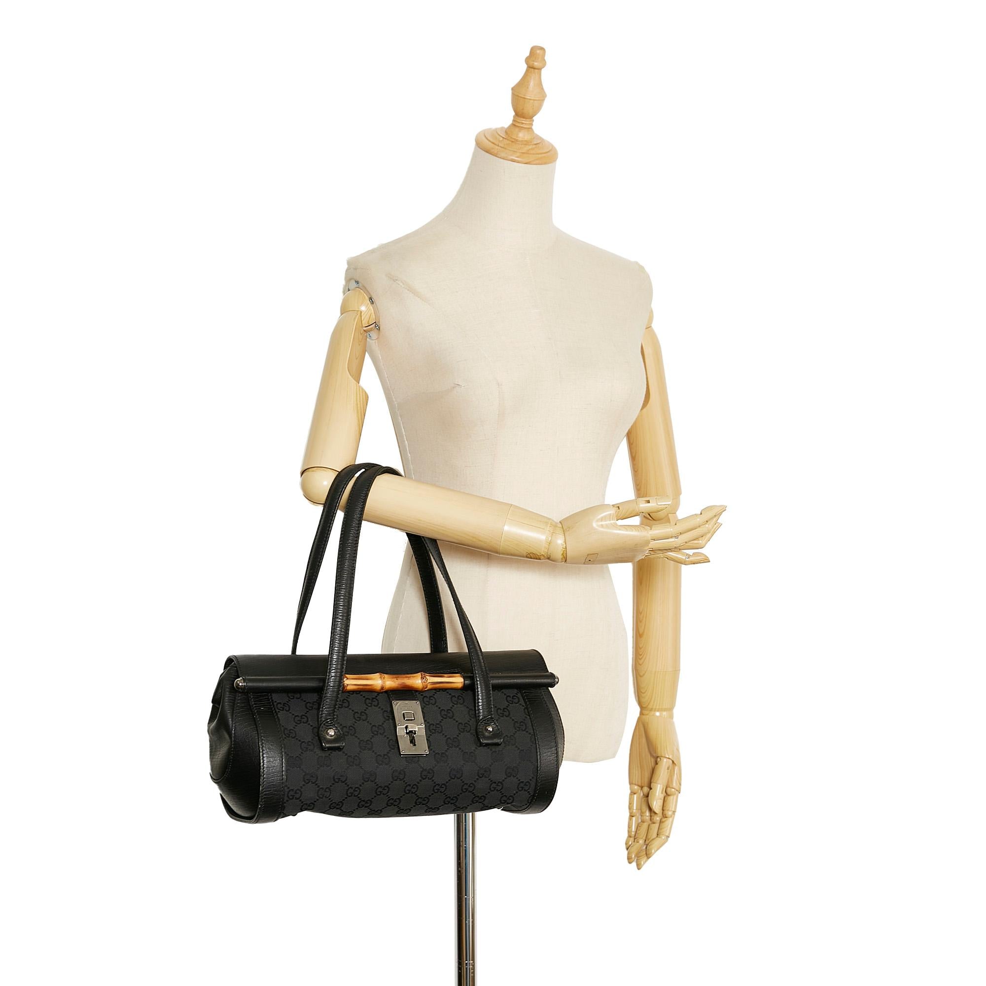 Gucci GG Canvas Bamboo Bullet Shoulder Bag (SHG-CXnDa1)