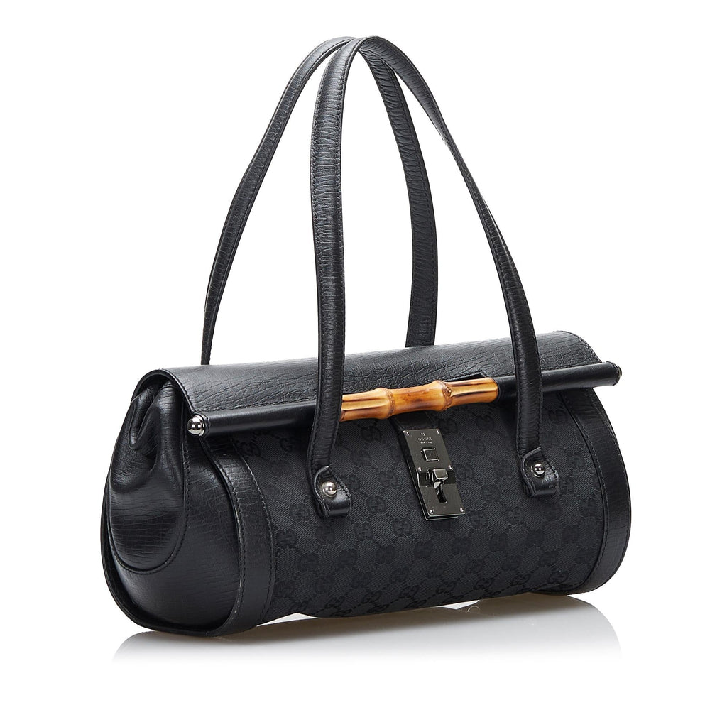 Gucci GG Canvas Bamboo Bullet Shoulder Bag (SHG-CXnDa1)