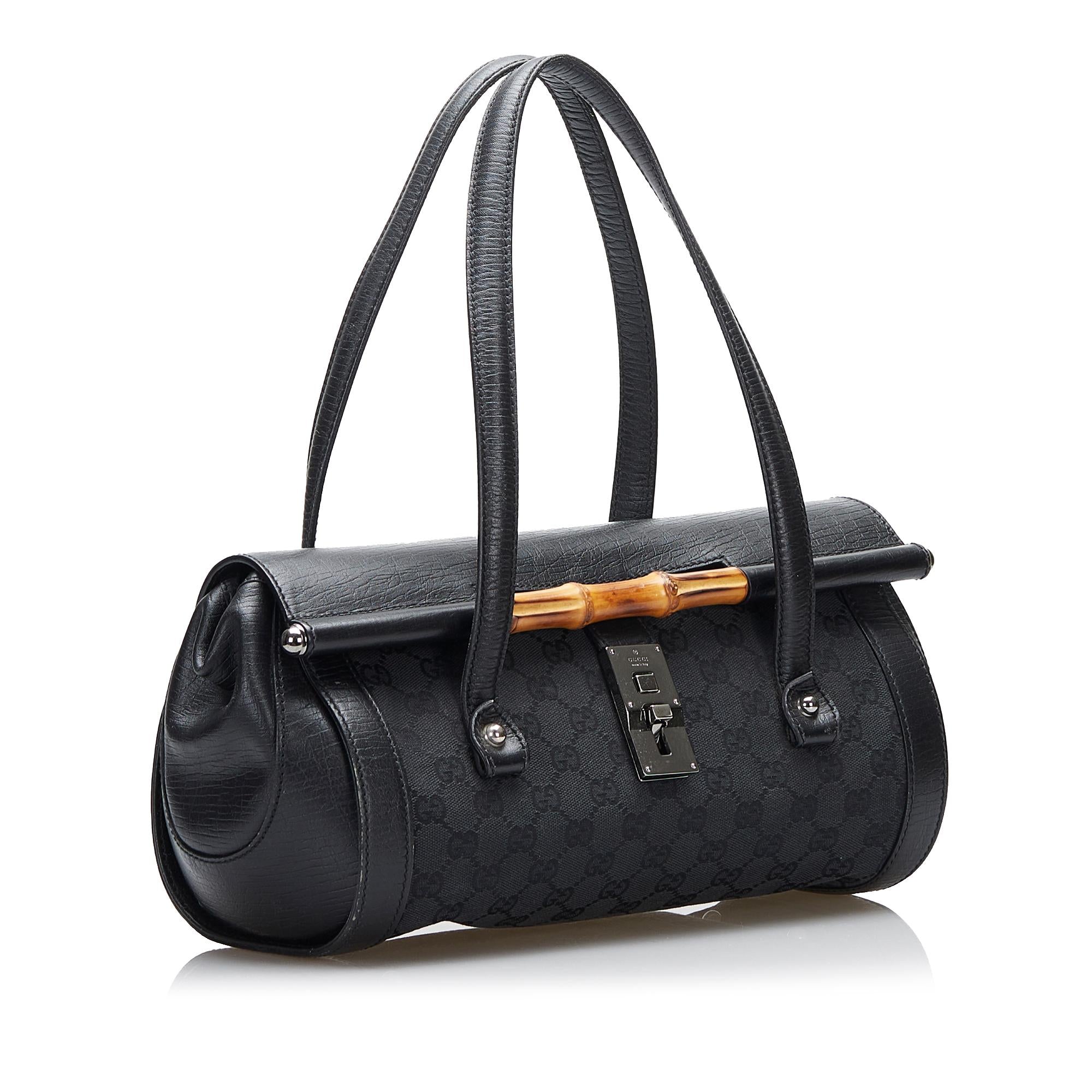 Gucci GG Canvas Bamboo Bullet Shoulder Bag (SHG-CXnDa1)