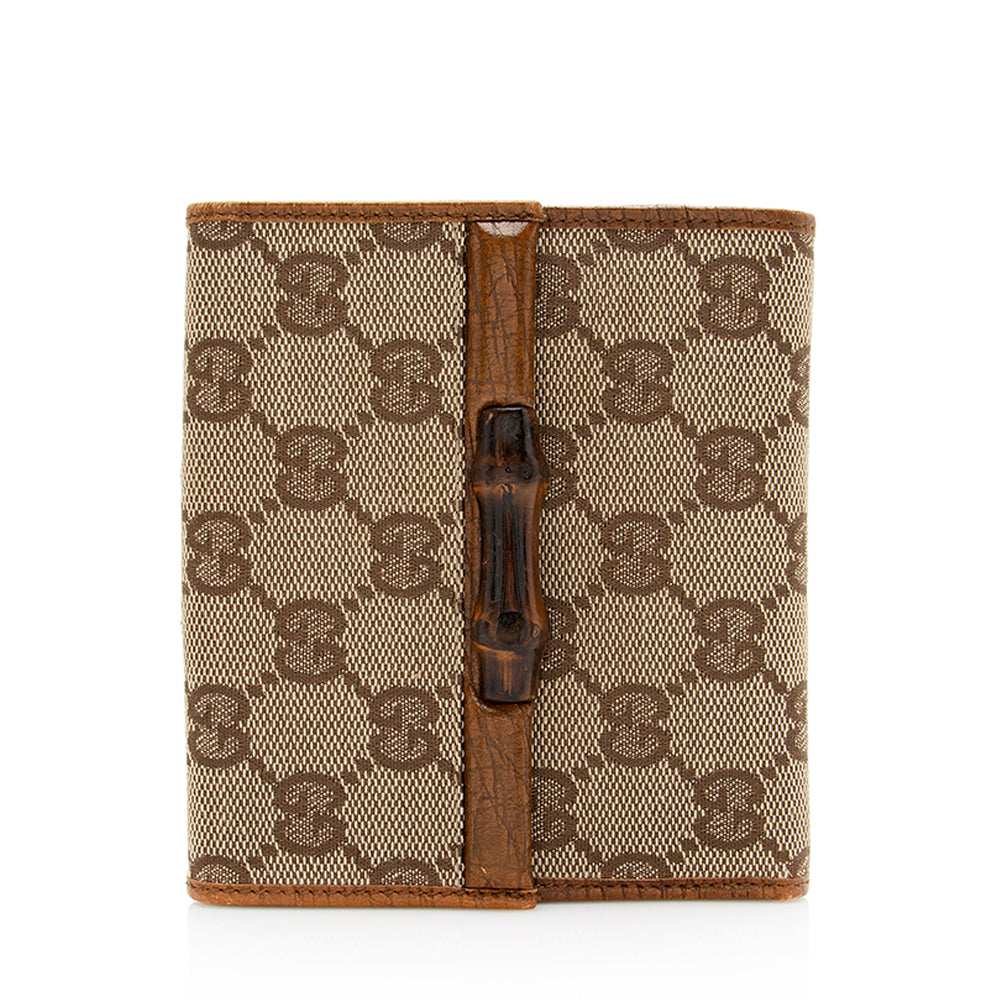 Gucci GG Canvas Bamboo Compact Wallet (SHF-19903)