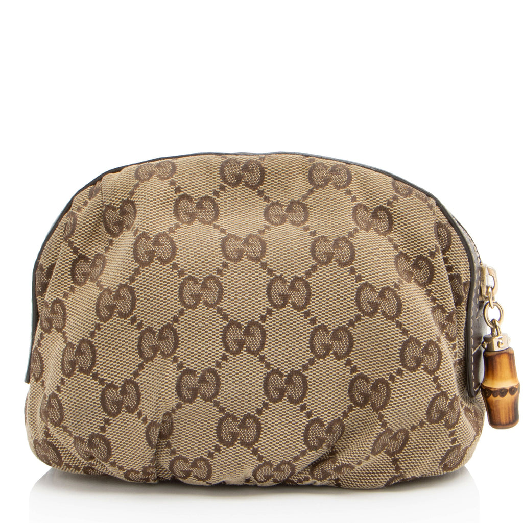 Gucci GG Canvas Bamboo Cosmetic Bag (SHF-h4kppf)