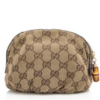 Gucci GG Canvas Bamboo Cosmetic Bag (SHF-h4kppf)