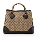 Gucci GG Canvas Bamboo Diana Medium Tote (SHF-21112)