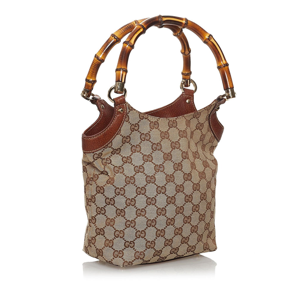 Gucci GG Canvas Bamboo Handbag (SHG-29861)