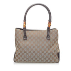 Gucci GG Canvas Bamboo Handbag (SHG-34105)