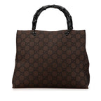Gucci GG Canvas Bamboo Handbag