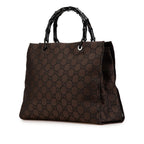Gucci GG Canvas Bamboo Handbag