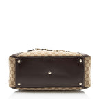 Gucci GG Canvas Bamboo Horsebit Wave Satchel
