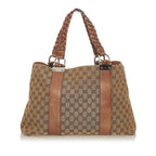 Gucci GG Canvas Bamboo Libeccio Tote Bag (SHG-28049)