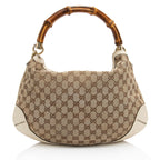 Gucci GG Canvas Bamboo Peggy Shoulder Bag (SHF-Ygbm96)