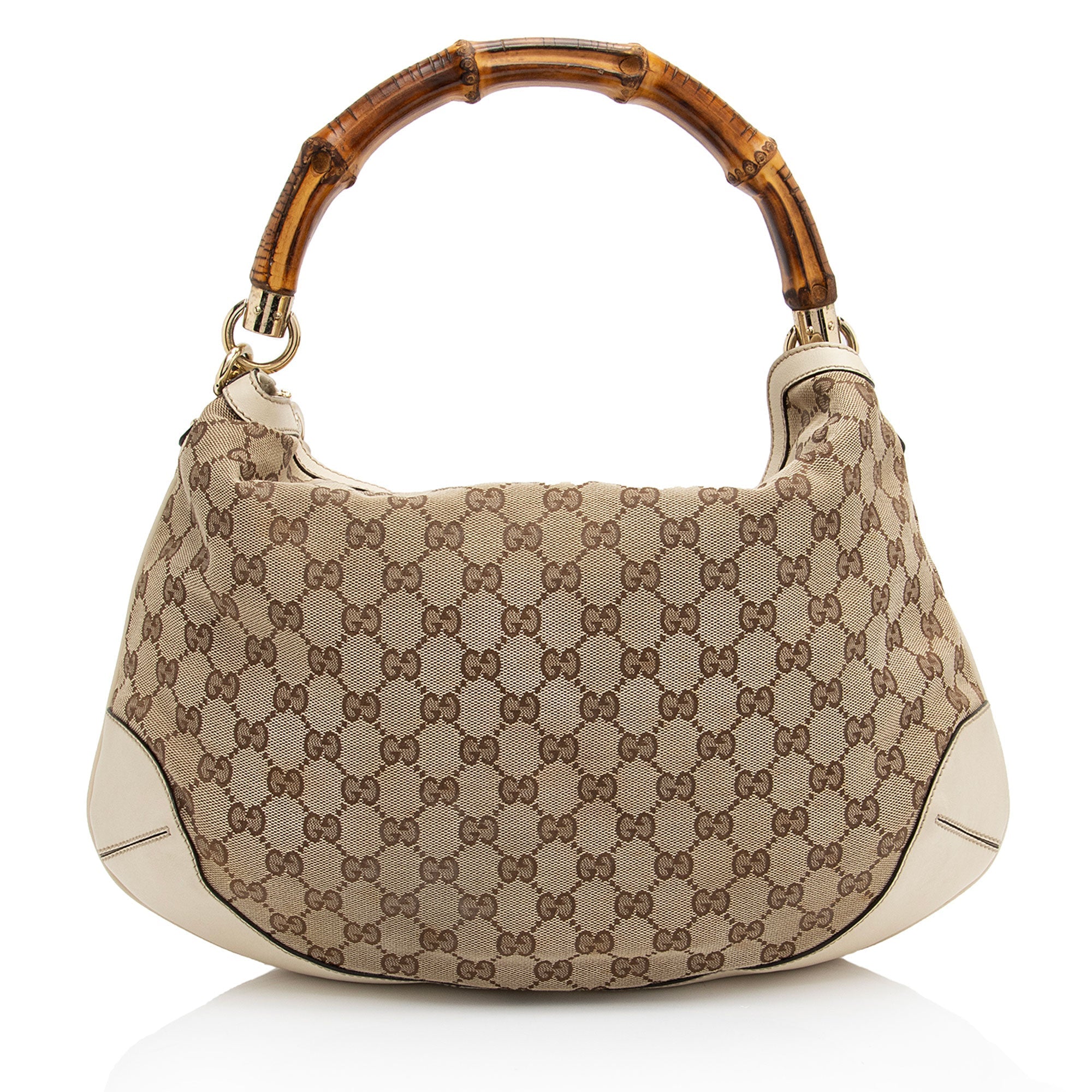 Gucci GG Canvas Bamboo Peggy Shoulder Bag (SHF-Ygbm96)
