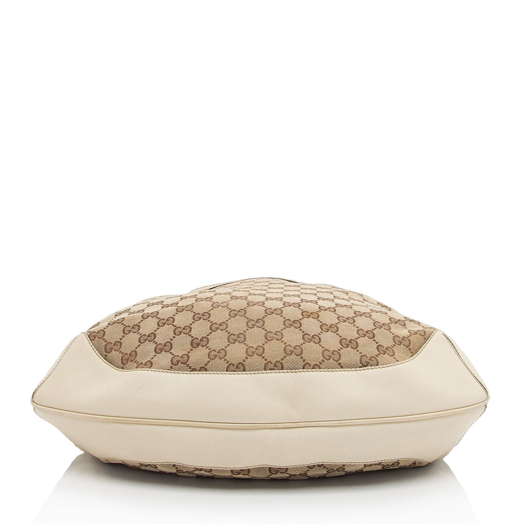 Gucci GG Canvas Bamboo Peggy Shoulder Bag (SHF-Ygbm96)