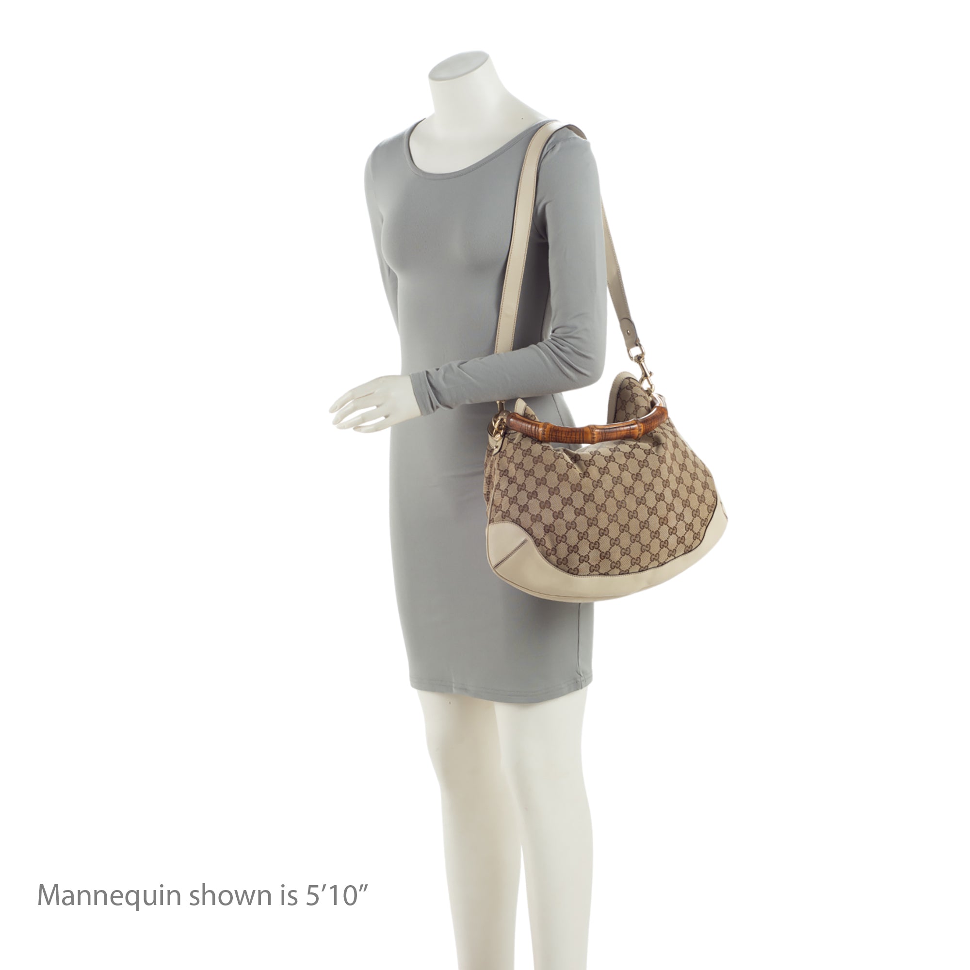 Gucci GG Canvas Bamboo Peggy Shoulder Bag (SHF-Ygbm96)