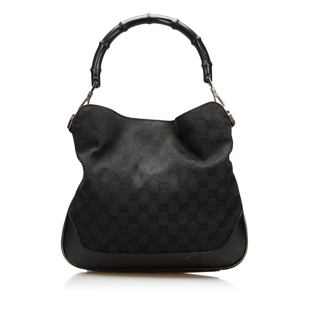 Gucci GG Canvas Bamboo Satchel (SHG-35630)