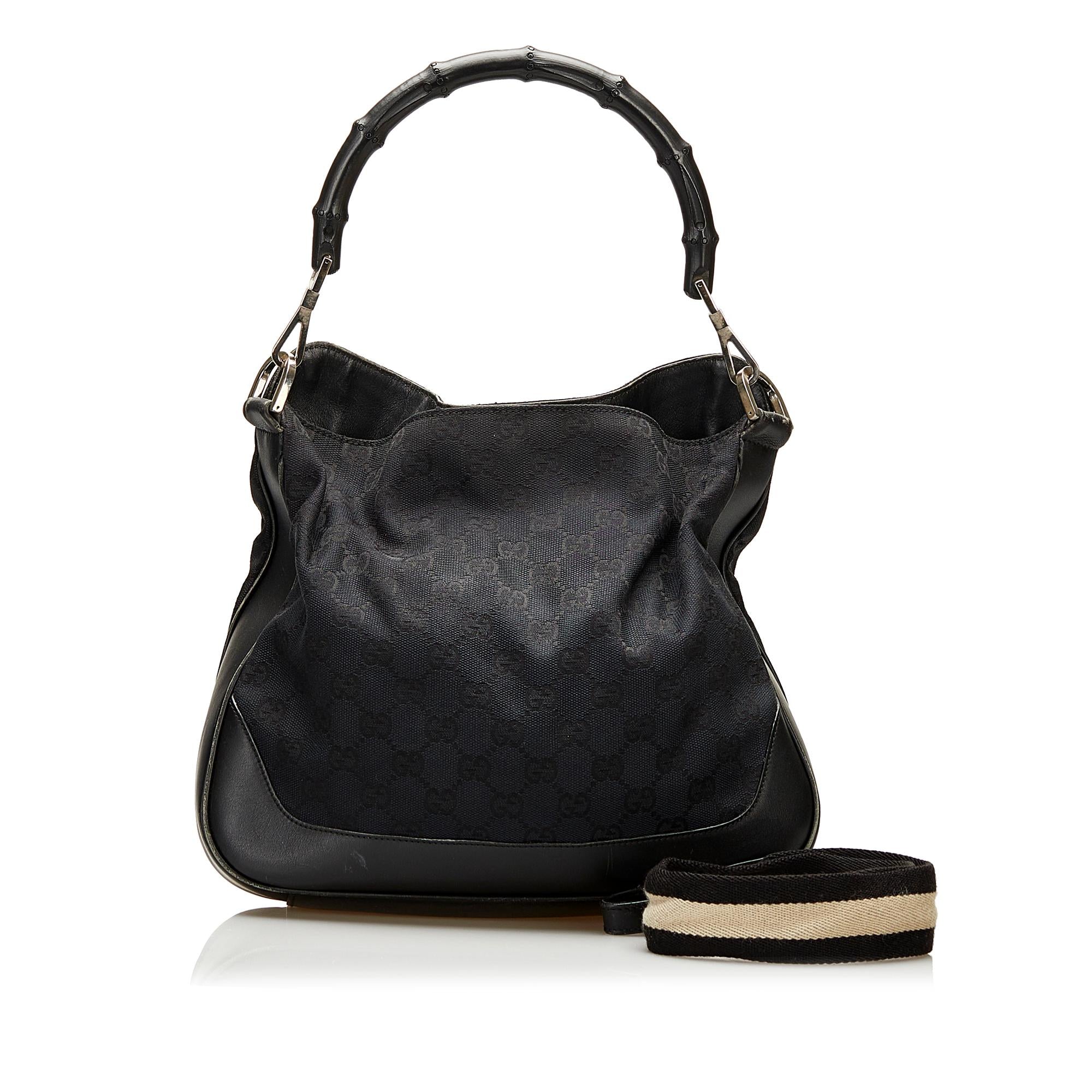 Gucci GG Canvas Bamboo Satchel (SHG-35630)