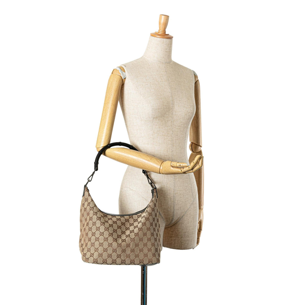 Gucci GG Canvas Bamboo Shoulder Bag (SHG-jAsRoJ)