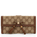 Gucci GG Canvas Bamboo Tassel Bella Continental Wallet (SHF-vi2afV)
