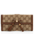 Gucci GG Canvas Bamboo Tassel Bella Continental Wallet (SHF-vi2afV)
