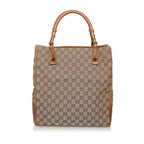 Gucci GG Canvas Bamboo Tote Bag (SHG-31006)