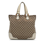 Gucci GG Canvas Bamboo Tote Bag (SHG-J7IVAF)