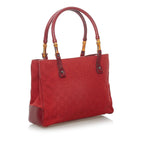 Gucci GG Canvas Bamboo Tote (SHG-31064)
