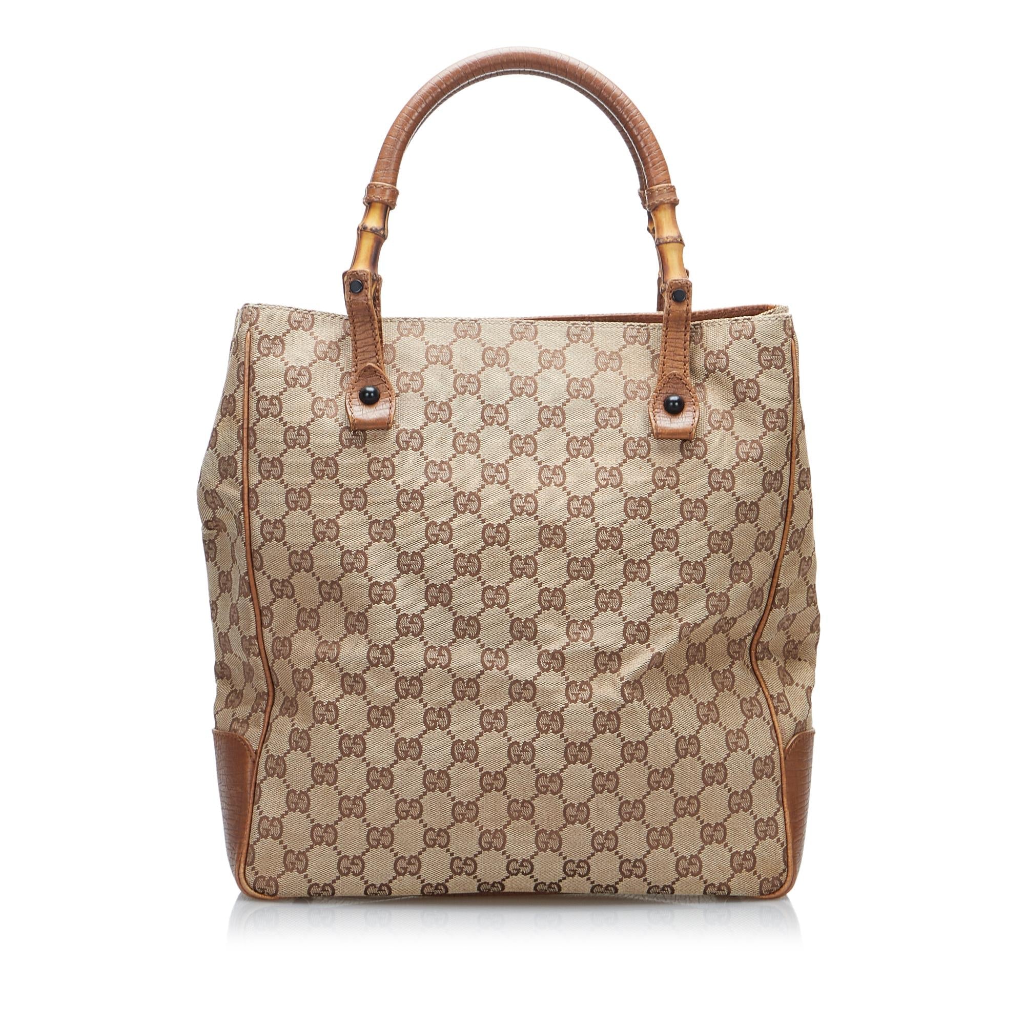 Gucci GG Canvas Bamboo Tote (SHG-lDJCHu)