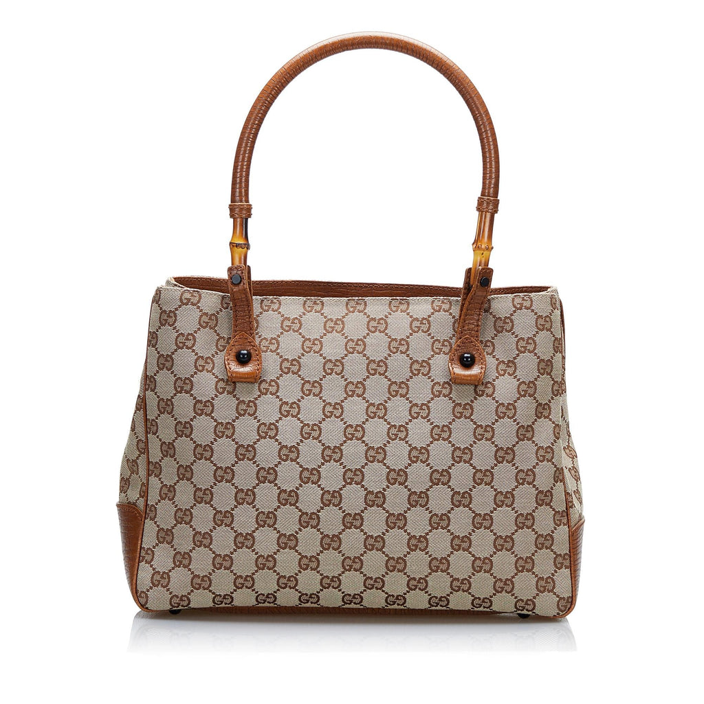Gucci GG Canvas Bamboo Tote (SHG-onnXj3)